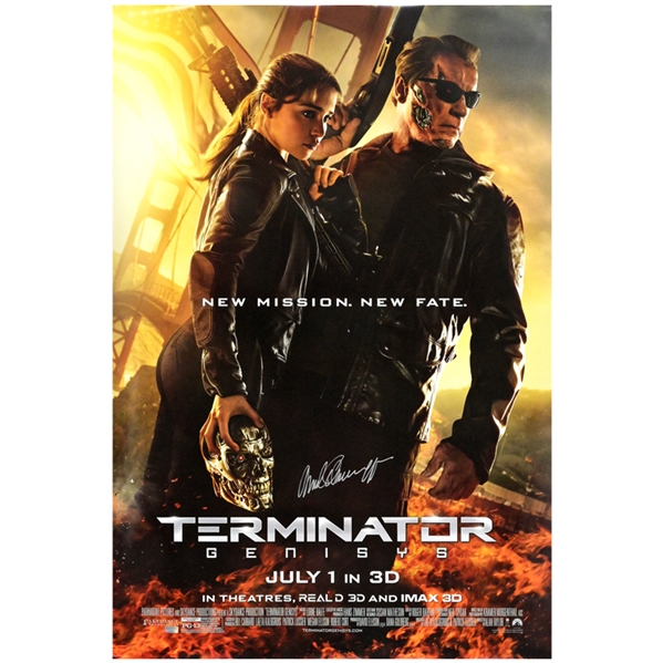 Arnold Schwarzenegger Autographed 2015 Terminator Genisys Original 27x40 Double-Sided Movie Poster