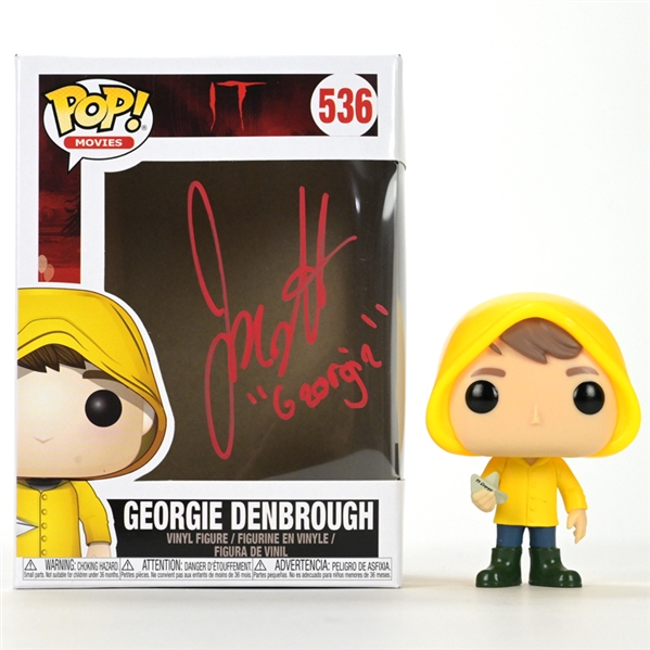 Jackson Robert Scott Autographed IT 2017 Georgie Denbrough POP! #536 Vinyl Figure with Georgie Inscription