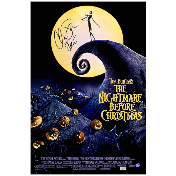 Christopher Sarandon Autographed The Nightmare Before Christmas 16x24 Movie Poster with Jack Inscription