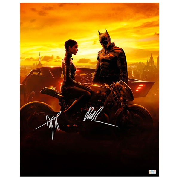 Robert Pattinson, Zoe Kravitz Autographed 2022 The Batman Gothams Defenders 16x20 Photo