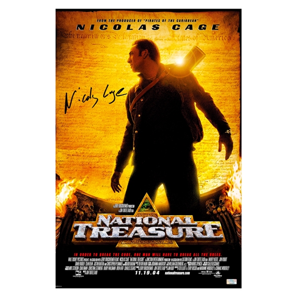 Nicolas Cage Autographed 2004 National Treasure 16x24 Movie Poster