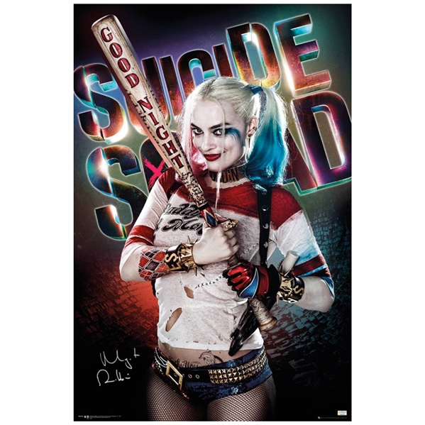 Margot Robbie Autographed Suicide Squad Harley Quinn 24x36 Poster