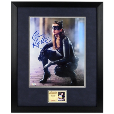 Anne Hathaway Autographed 2012 The Dark Knight Rises Catwoman 11x14 Framed Photo