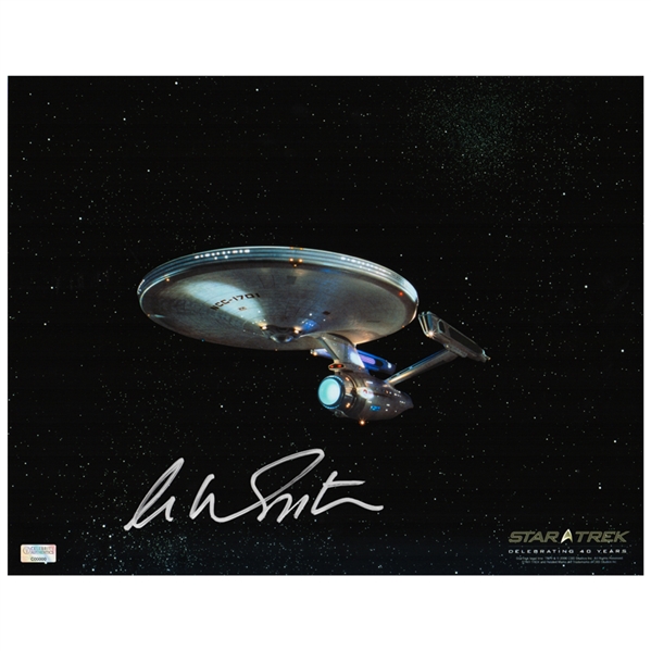 William Shatner Autographed Star Trek USS Enterprise 11x14 Photo