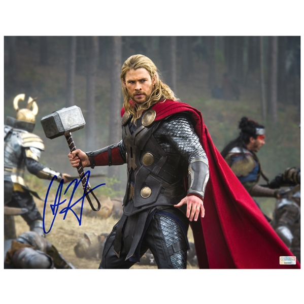 Chris Hemsworth Autographed Thor Battle Scene 11x14 Photo