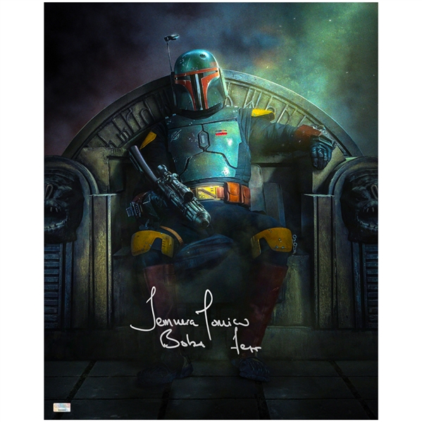 Temuera Morrison Autographed Star Wars The Book of Boba Fett The Throne 16x20 Photo