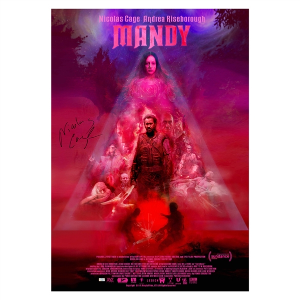 Nicolas Cage Autographed 2018 Mandy Original 27x39 Single-Sided Movie Poster