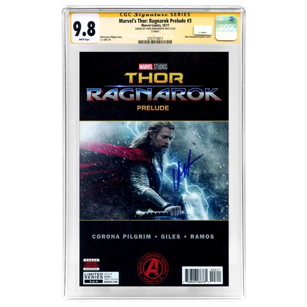 Chris Hemsworth Autographed 2017 Marvels Thor: Ragnarok Prelude #3 CGC SS 9.8