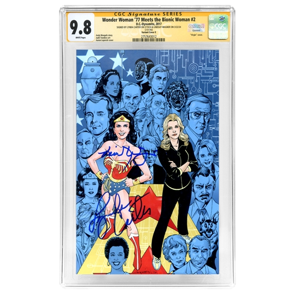 Lynda Carter, Lindsay Wagner Autographed Wonder Woman 77 Meets the Bionic Woman #2 CGC SS 9.8