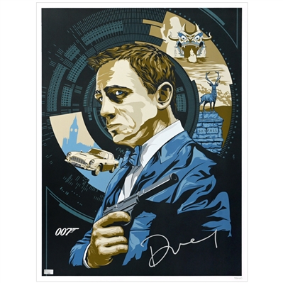 Daniel Craig Autographed James Bond 18x24 Silver Screen Edition Print