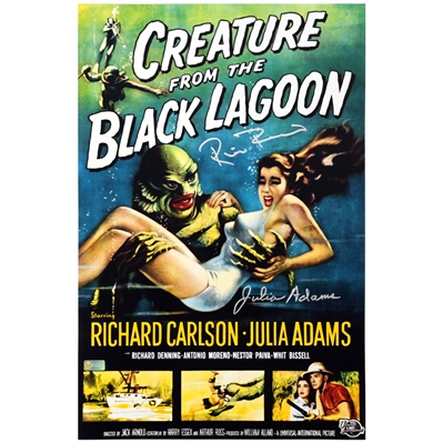 Julie Adams, Ricou Browning Autographed 11x17 Creature from the Black Lagoon Poster