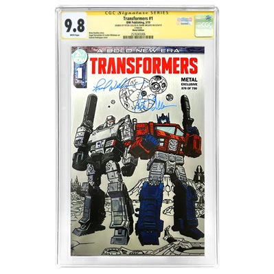 Peter Cullen, Frank Welker Autographed 2019 Transformers #1 Metal Edition SS CGC 9.8