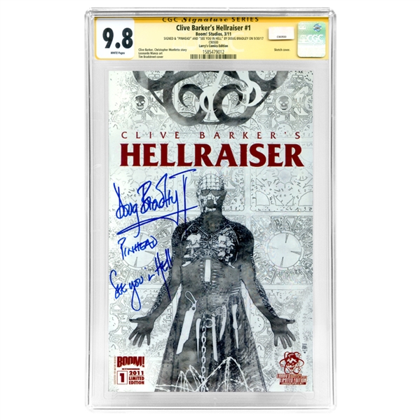 Doug Bradley Autographed 2011 Clive Barkers Hellraiser #1 CGC SS 9.8 with Pinhead - See You in Hell Inscription
