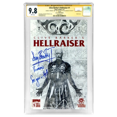 Doug Bradley Autographed 2011 Clive Barkers Hellraiser #1 CGC SS 9.8 with Pinhead - See You in Hell Inscription