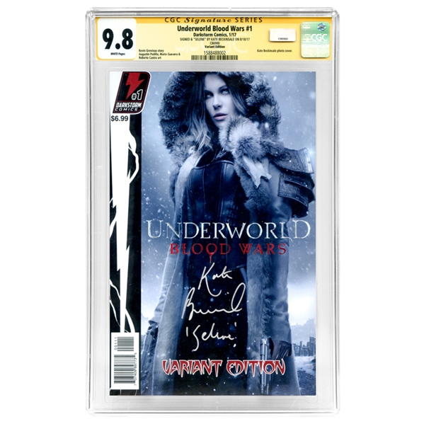 Kate Beckinsale Autographed 2017 Underworld Blood Wars #1 Variant Photo Cover CGC SS 9.8 and Selene Inscription