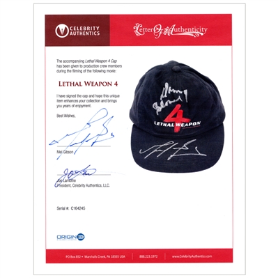 Mel Gibson, Danny Glover Autographed 1998 Lethal Weapon 4 Crew Hat with Letter of Authenticity