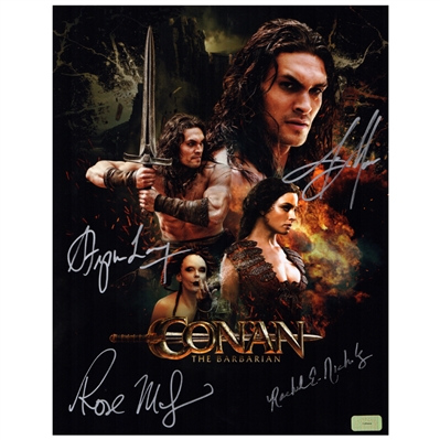 Jason Momoa, Rose McGowan, Stephen Lang, Rachel Nichols Autographed 2011 Conan The Barbarian 11x14 Photo