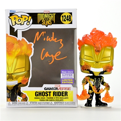 Nicolas Cage Autographed Marvel Midnight Suns Ghost Rider Pop Vinyl Figure #1248 Funko Exclusive