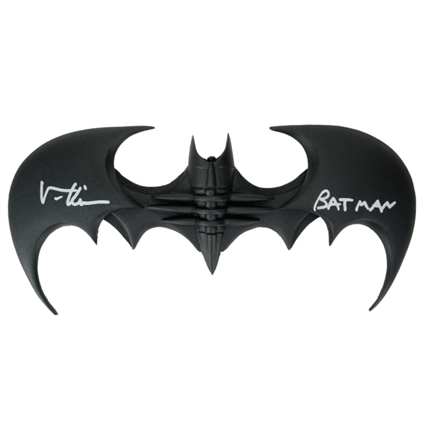 Val Kilmer Autographed 1995 Batman Forever Batarang with Batman Inscription