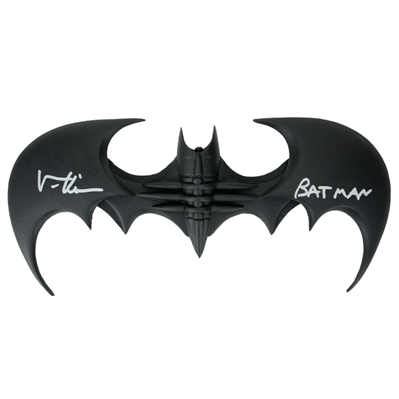 Val Kilmer Autographed 1995 Batman Forever Batarang with Batman Inscription