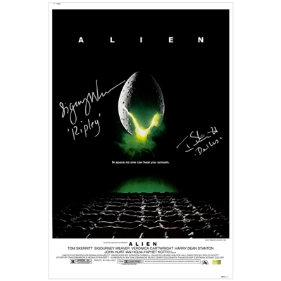 Sigourney Weaver, Tom Skerritt Autographed 1979 Alien 16x24 Movie Poster