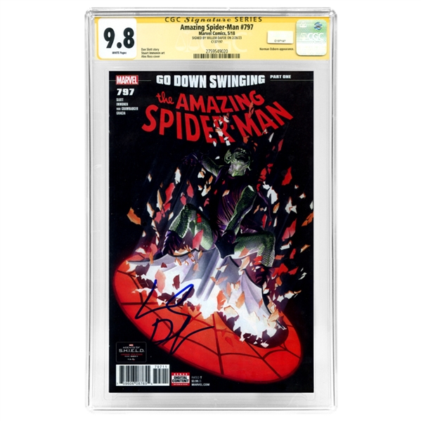 Willem Dafoe Autographed 2018 Amazing Spider-Man #797 Alex Ross Green Goblin Cover CGC SS 9.8