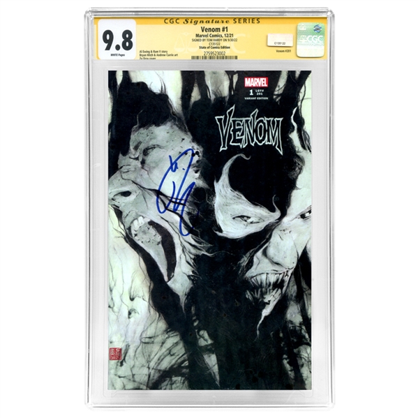 Tom Hardy Autographed 2021 Venom #1 State of Comics Variant CGC SS 9.8