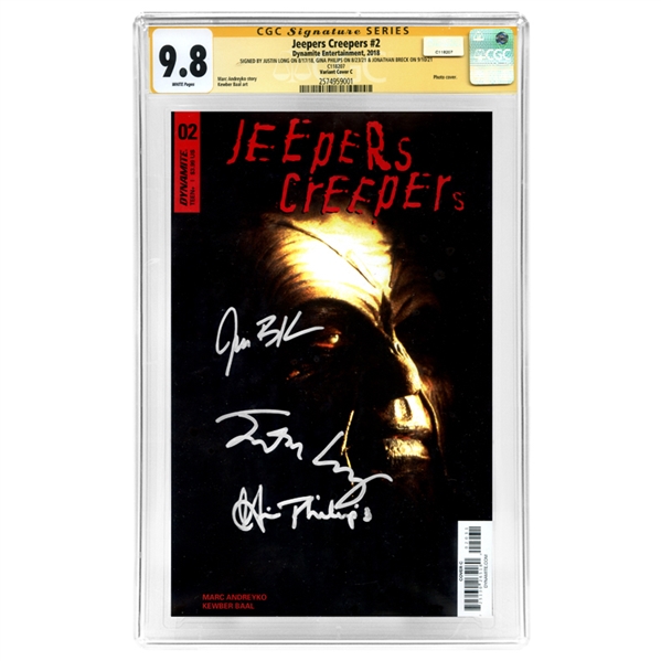 Justin Long, Gina Philips, Jonathan Breck Autographed 2018 Jeepers Creepers #2 Variant CGC SS 9.8