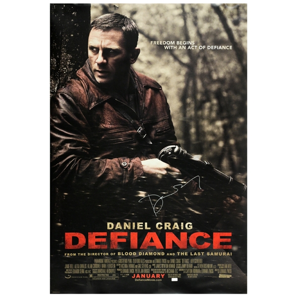 Daniel Craig Autographed 2008 Defiance Original 27×40 Double-Sided Movie Poster