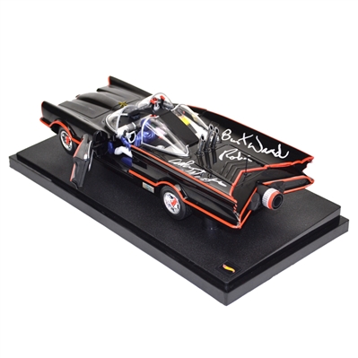 Adam West and Burt Ward Autographed Die-Cast 1:18 Scale Batman 1966 Batmobile