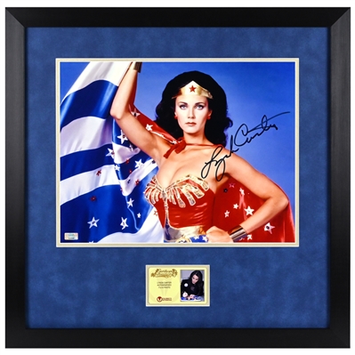 Lynda Carter Autographed 1976 Wonder Woman 11x14 Stars and Stripes Framed Photo
