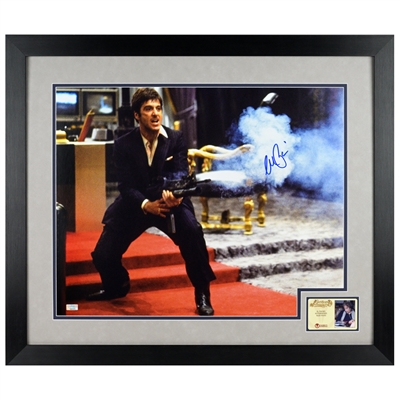 Al Pacino Autographed Scarface Tony Montana My Little Friend 16x20 Action Framed Photo