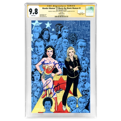 Lynda Carter, Lindsay Wagner Autographed Wonder Woman 77 Meets the Bionic Woman #2 CGC SS 9.8
