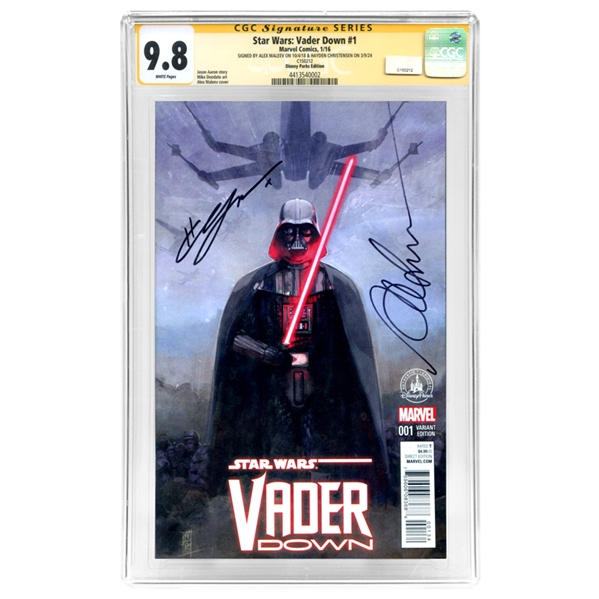 Hayden Christensen, Alex Maleev Autographed Star Wars Vader Down #1 Disney Parks Edition CGC SS 9.8