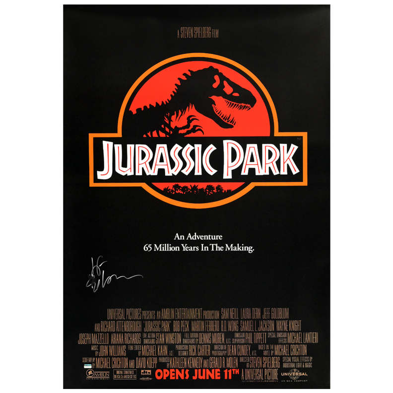 lot-detail-jeff-goldblum-autographed-1993-jurassic-park-27x39-movie