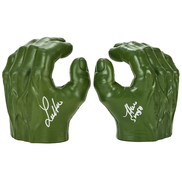 Lou Ferrigno Autographed Hulk Fists with RARE Hulk Smash Inscription