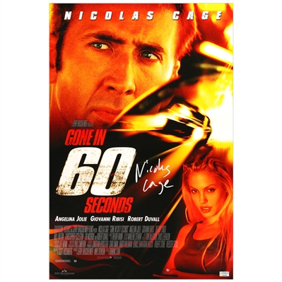 Nicolas Cage Autographed 2000 Gone In 60 Seconds 16x24 Movie Poster