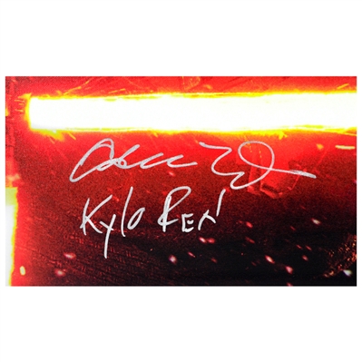 Adam Driver Autographed Star Wars: The Force Awakens 30x12 Kylo Ren Canvas w/ 'Kylo Ren' Inscription