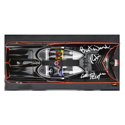 Adam West and Burt Ward Autographed Die-Cast 1:18 Scale Batman 1966 Batmobile