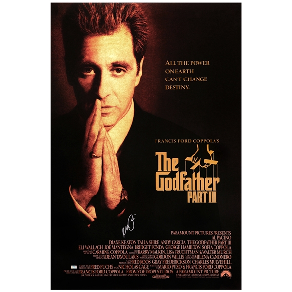 Al Pacino Autographed 1990 The Godfather: Part III Michael Corleone 27x40 Original Movie Poster