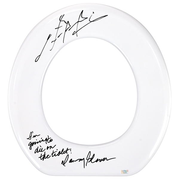 Mel Gibson, Danny Glover Autographed Lethal Weapon 2 Toilet Seat with Inscription