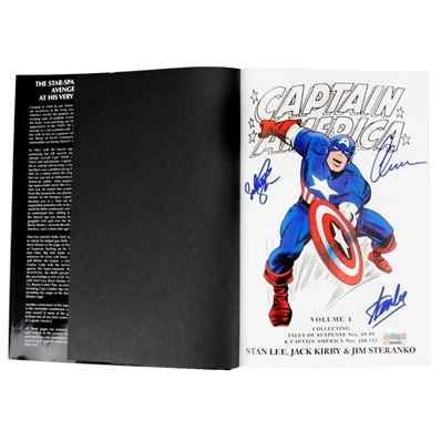 Chris Evans, Stan Lee and Sebastian Stan Autographed Captain America Omnibus Volume 1
