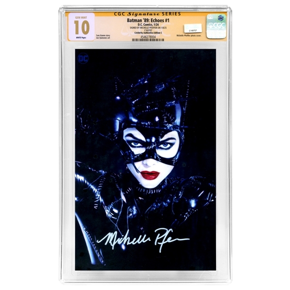 Michelle Pfeiffer Autographed 2024 Batman 89 Echoes #1 Celebrity Authentics Photo Cover CGC SS 10