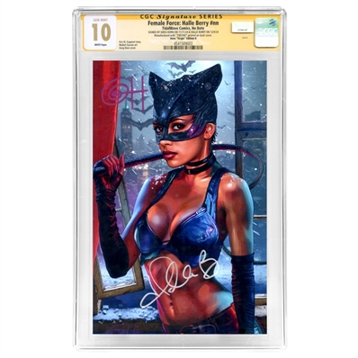 Halle Berry, Greg Horn Autographed Female Force: Catwoman Greg Horn #290/300 Virgin Variant Cover CGC SS 10