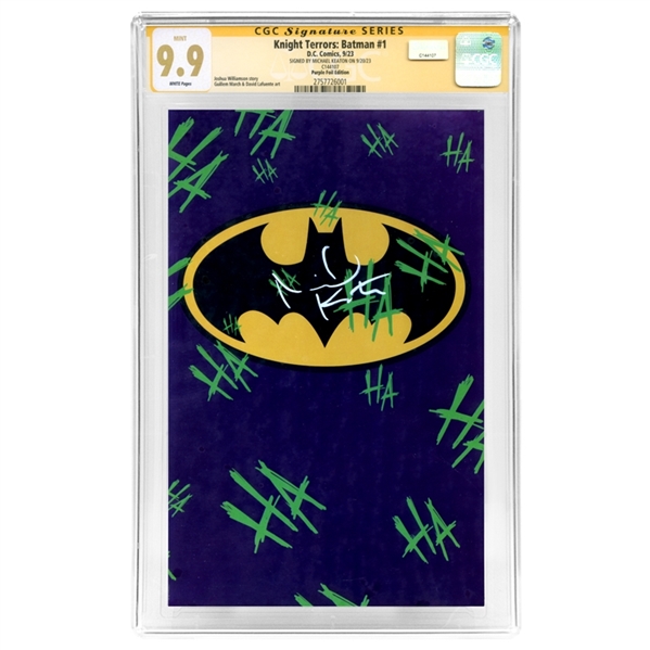 Michael Keaton Autographed 2023 Knight Terrors Batman #1 Purple Foil Edition CGC SS