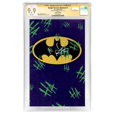 Michael Keaton Autographed 2023 Knight Terrors Batman #1 Purple Foil Edition CGC SS