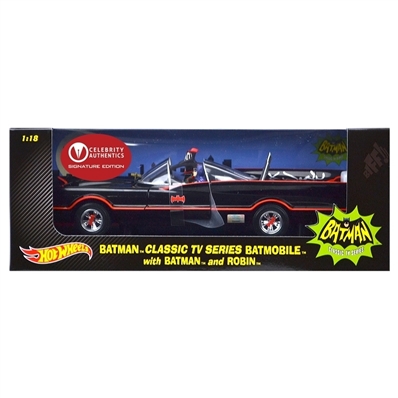 Adam West and Burt Ward Autographed Die-Cast 1:18 Scale Batman 1966 Batmobile