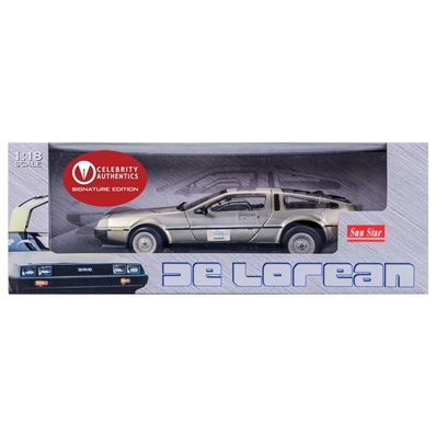 Michael J. Fox Autographed Back to the Future 1:18 Scale Die-Cast DeLorean