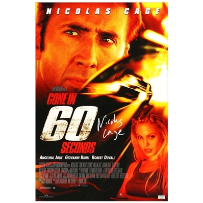 Nicolas Cage Autographed 2000 Gone In 60 Seconds 16x24 Movie Poster