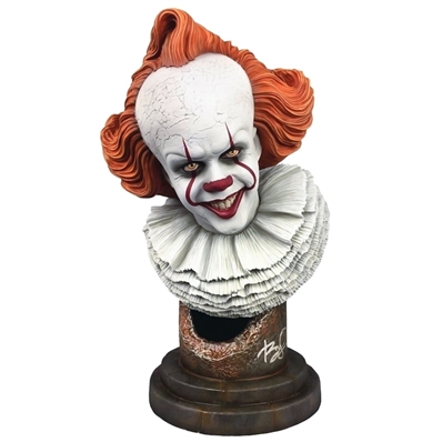 Bill Skarsgard Autographed Legends in 3-Dimensions IT Pennywise 1:2 Scale 10 Bust